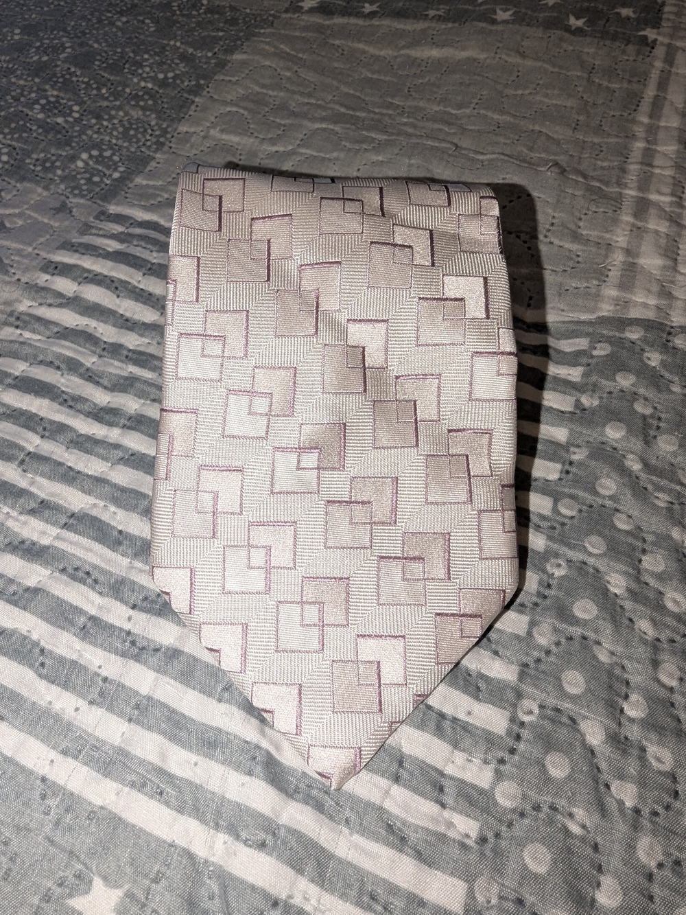 Giorgio Armani	Purple Diamond Geometric Woven Jacquard 100% Silk Necktie 57.5"